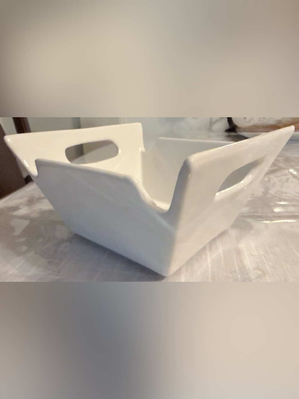 Storehouse White ceramic square basket good for serving berries small side dish - Picture 7 of 11